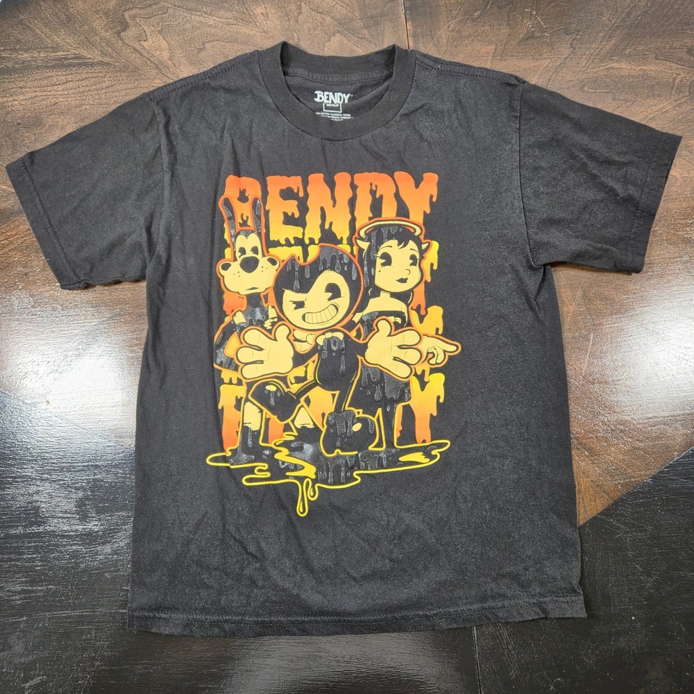 Bendy and the Ink Machine T-Shirt Youth Small Black Graphic Tee Joey Drew Studio